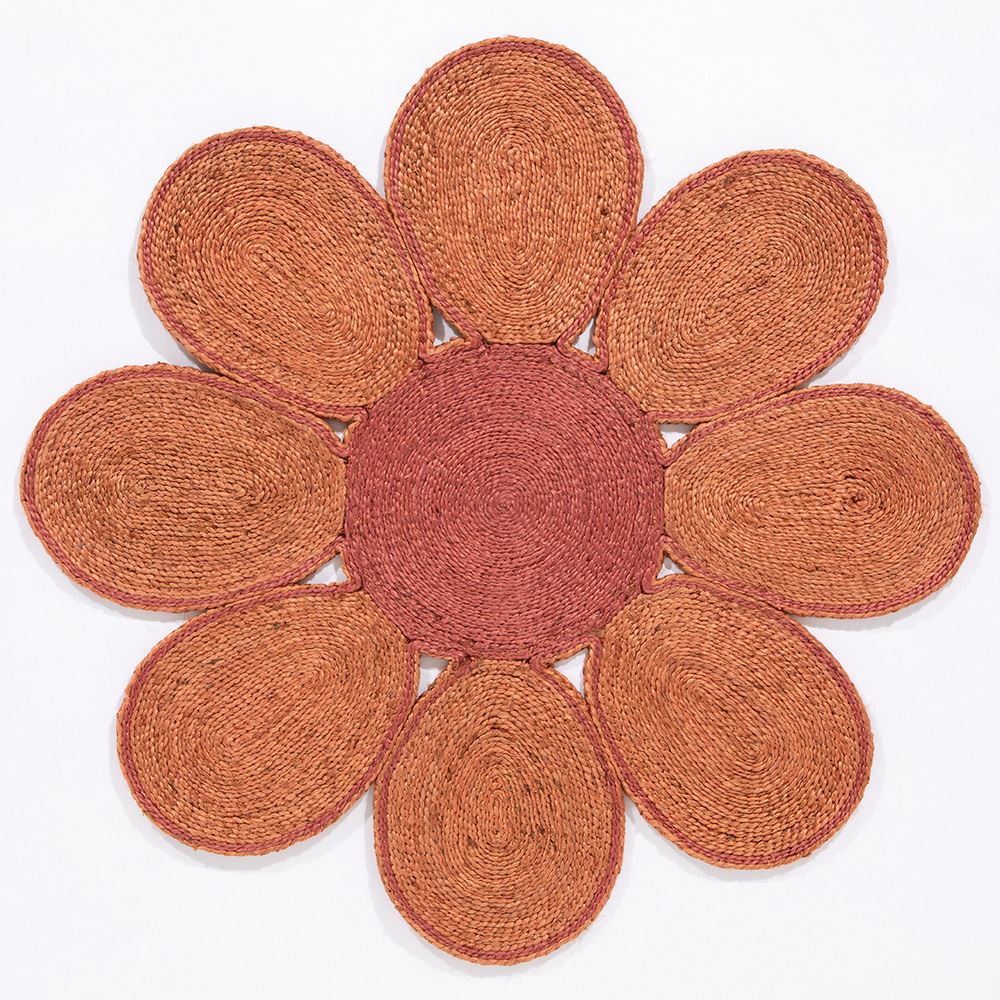 Spinningfields Single Flower Jute 120D Pink Rug