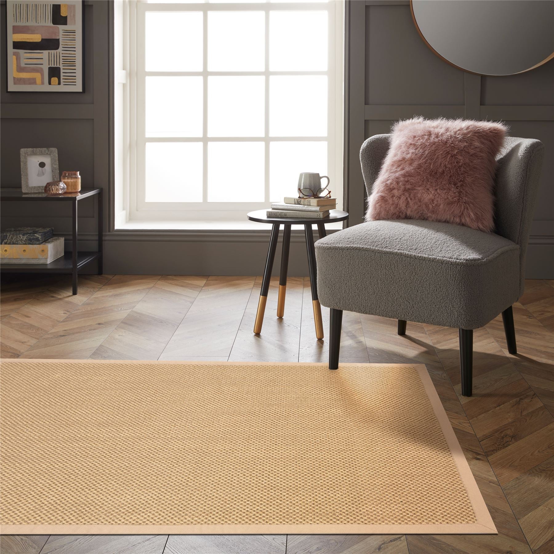 Urmston Sisal Jute 60x230cm Beige Color Tiger Eye Runner (Bale 331)