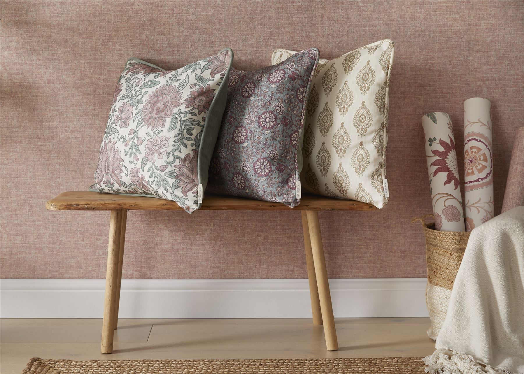 Nima Floral Rose/Sage Cushion