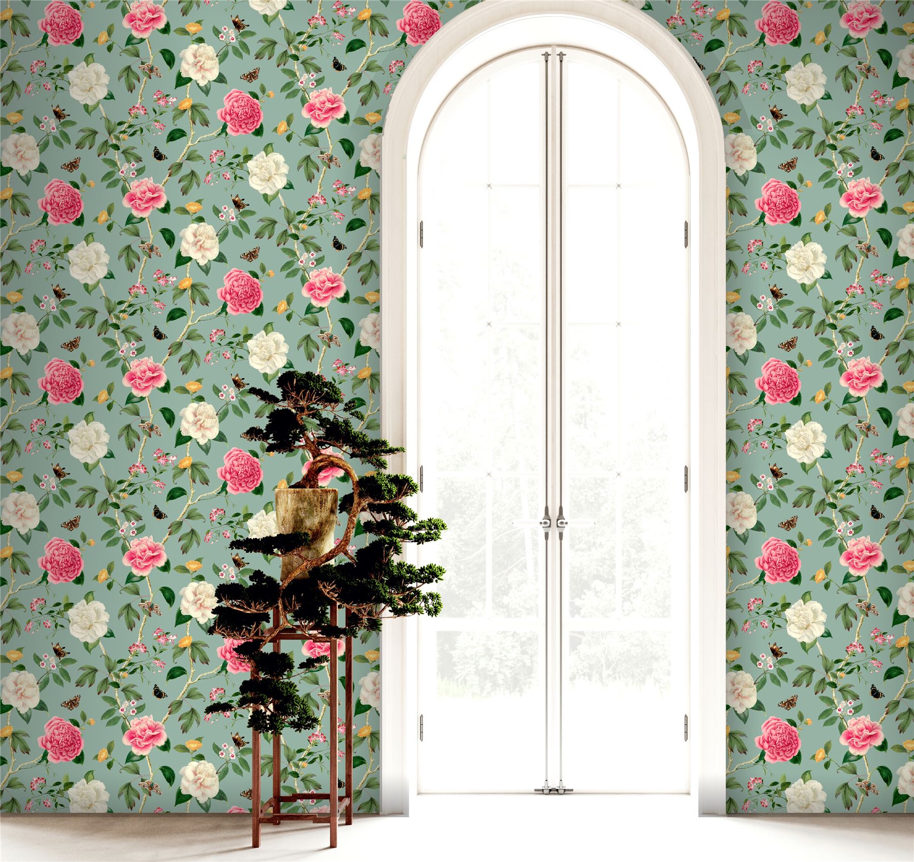 RHS Chinoiserie Charmer Blue Wallpaper