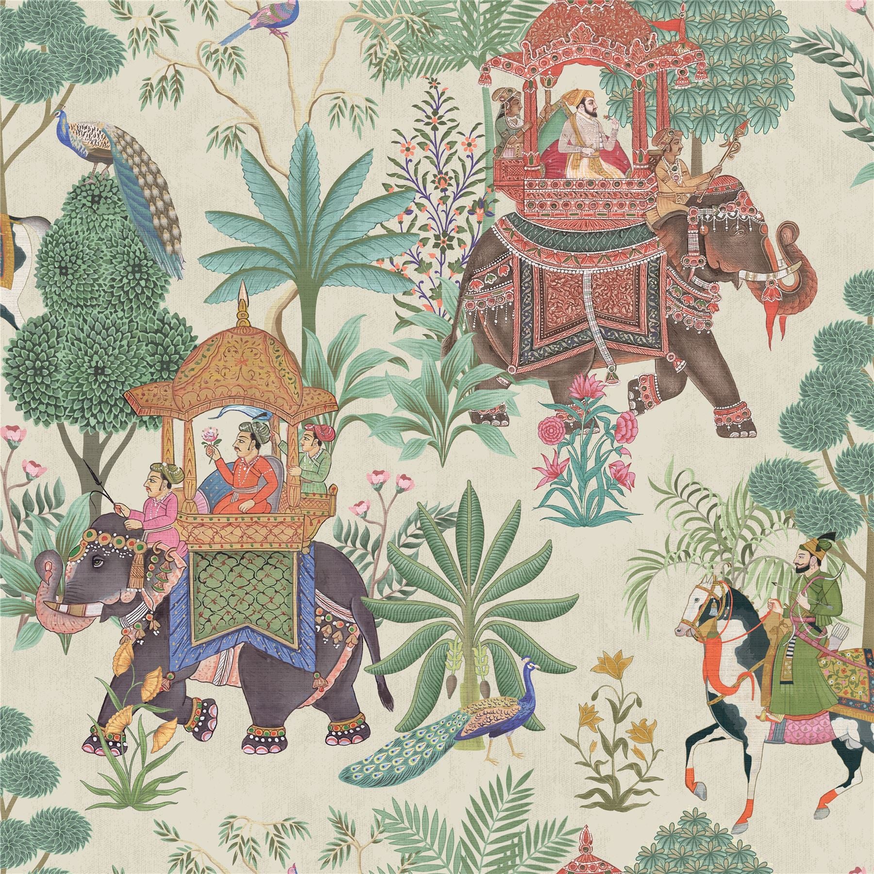 Emperor's Garden Stone Multicoloured Wallpaper