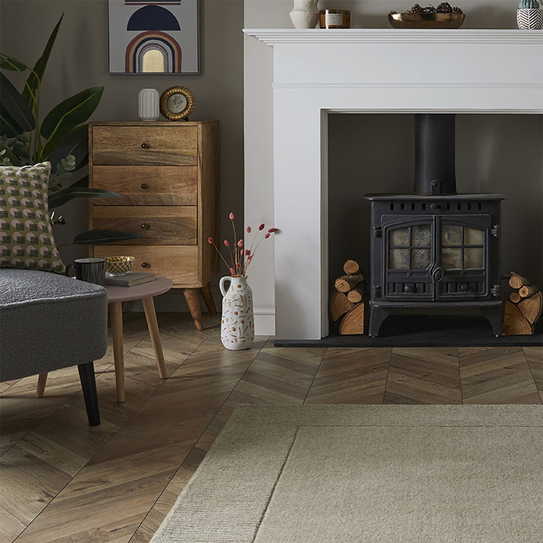 Esme Wool Stone Rug 160x230cm (Bale 176)