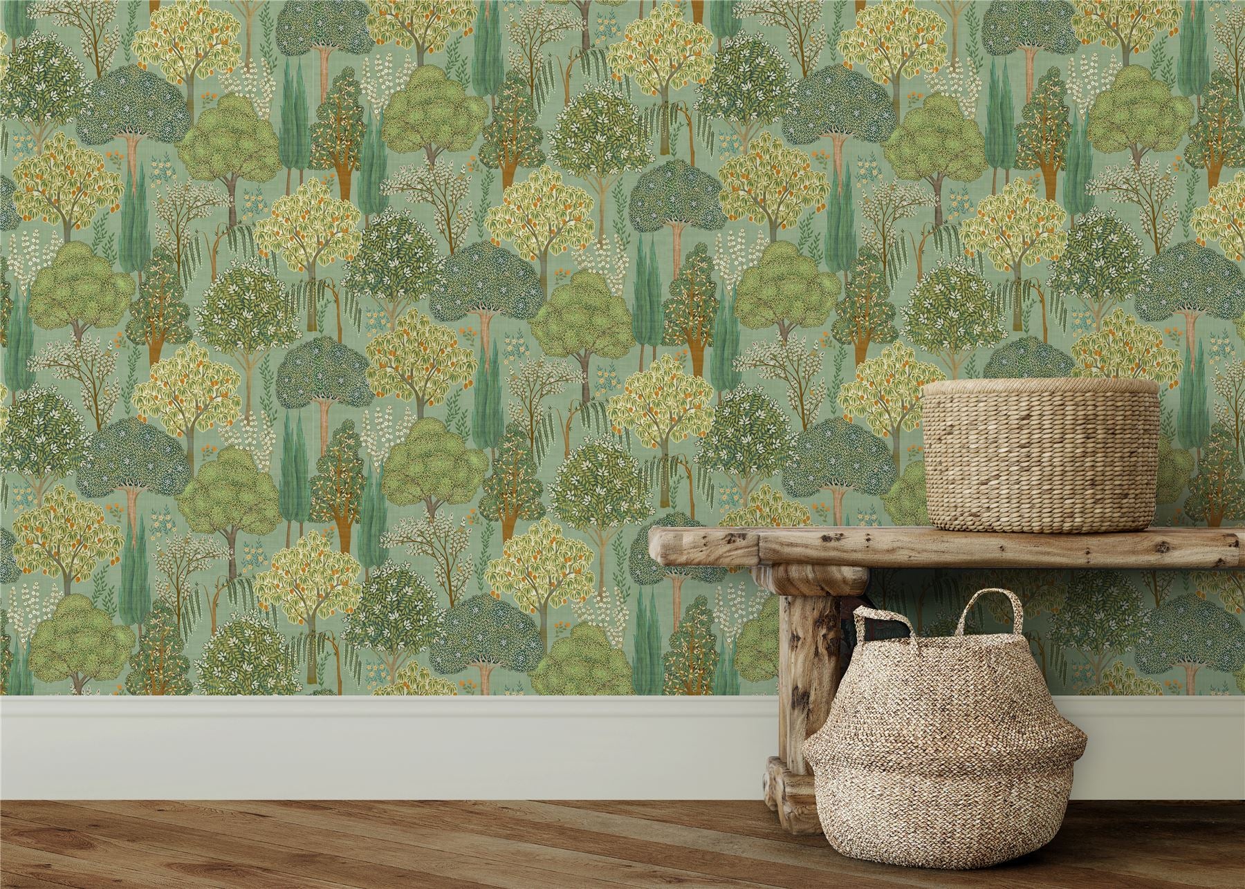 Persian Oasis Sage Green Wallpaper