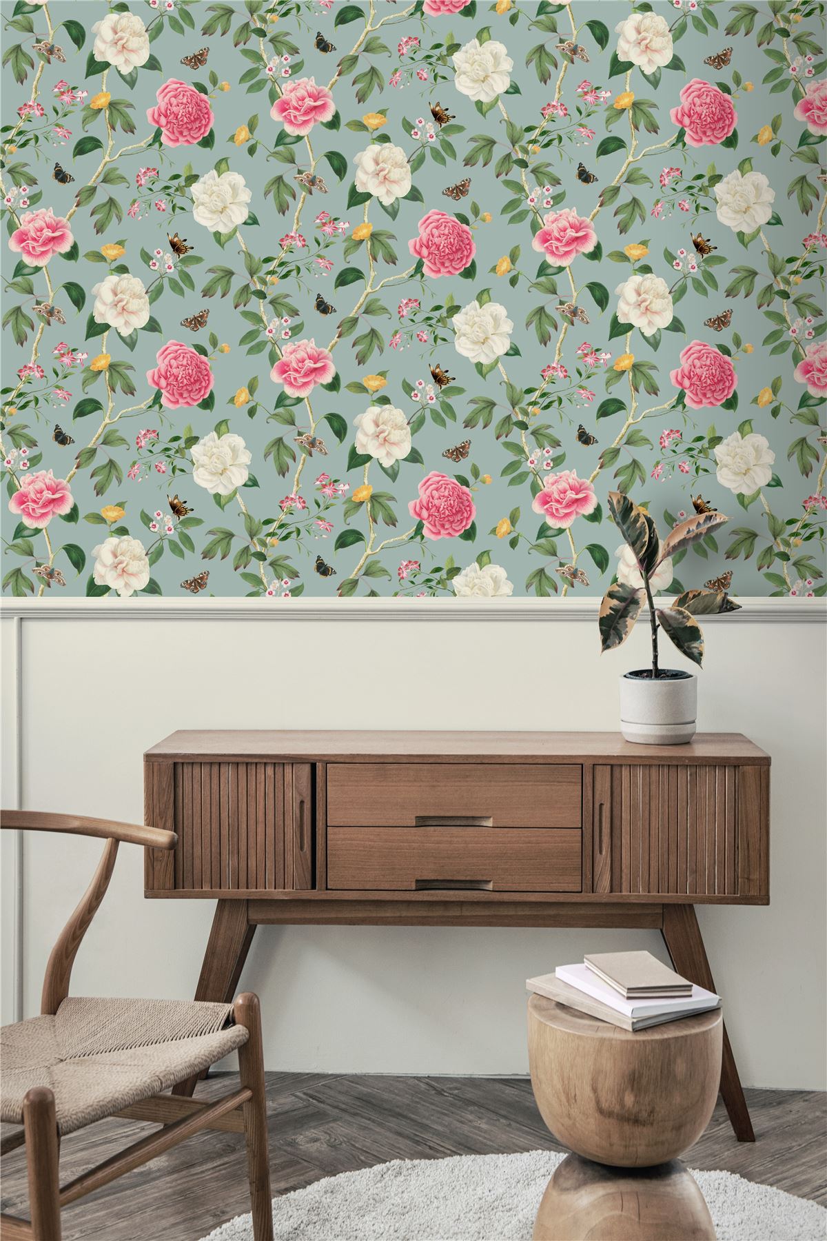 RHS Chinoiserie Charmer Blue Wallpaper - Esselle Home