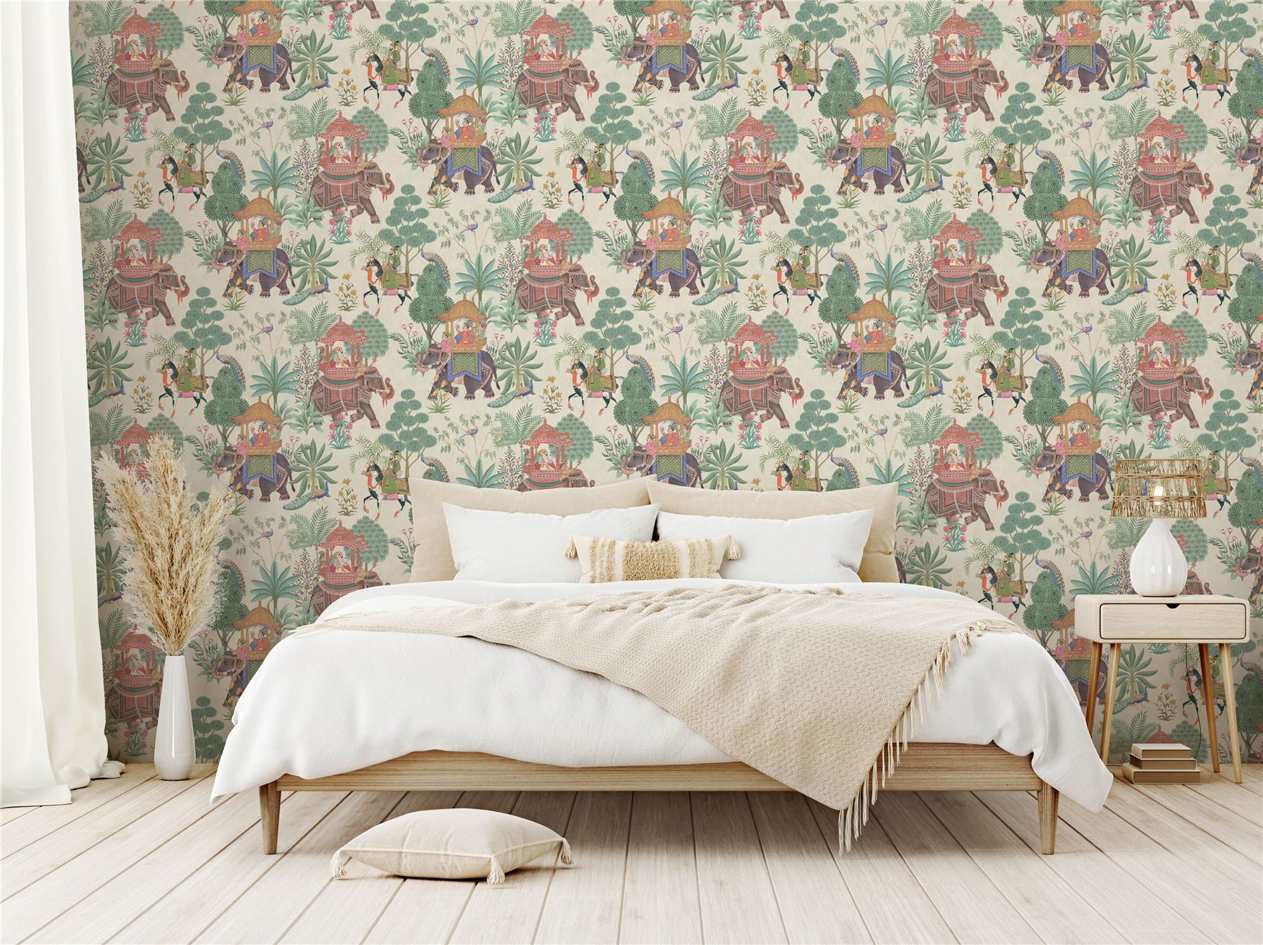 Emperor's Garden Stone Multicoloured Wallpaper