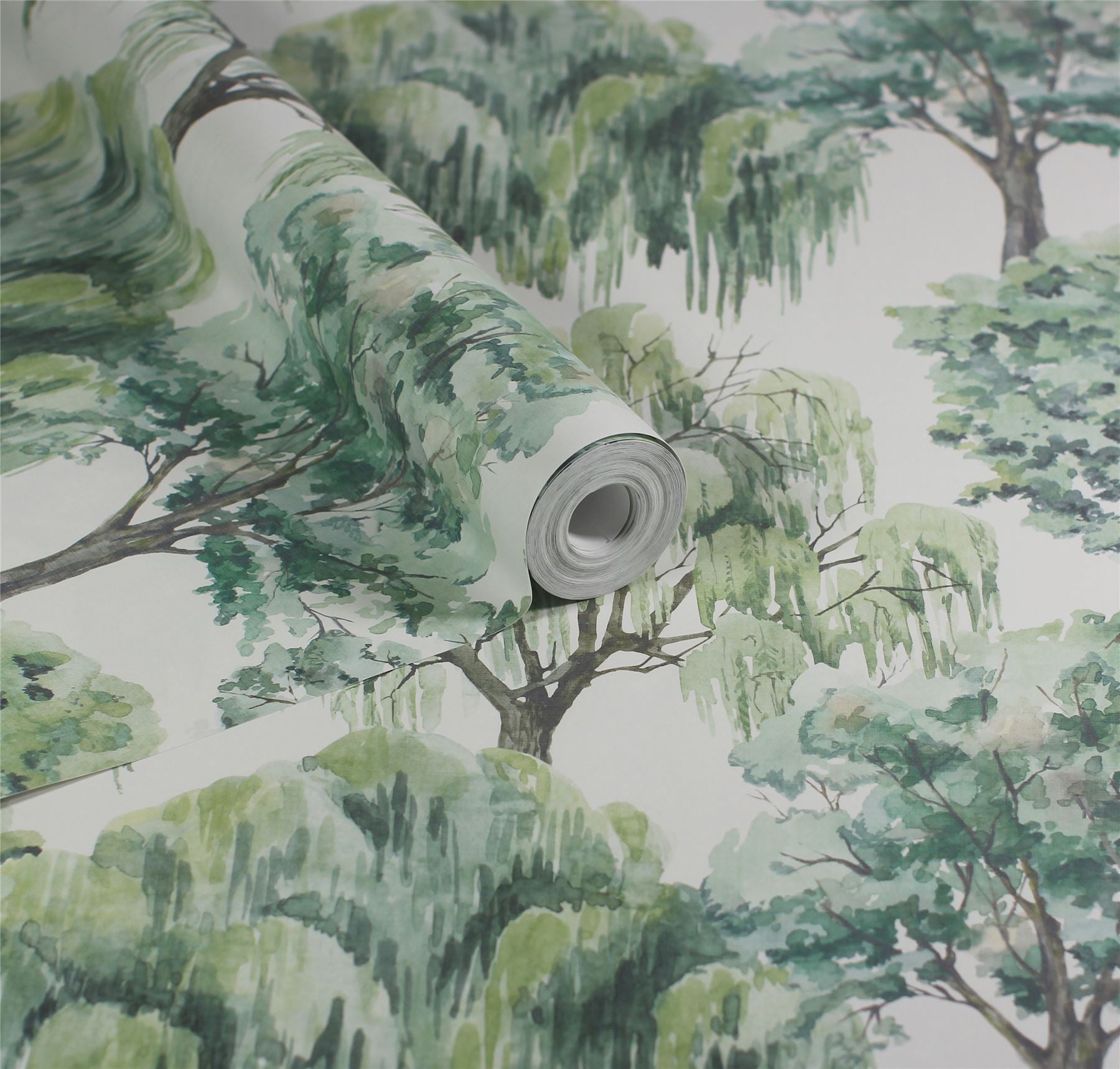 Whispering Willow Ivory/Green Wallpaper
