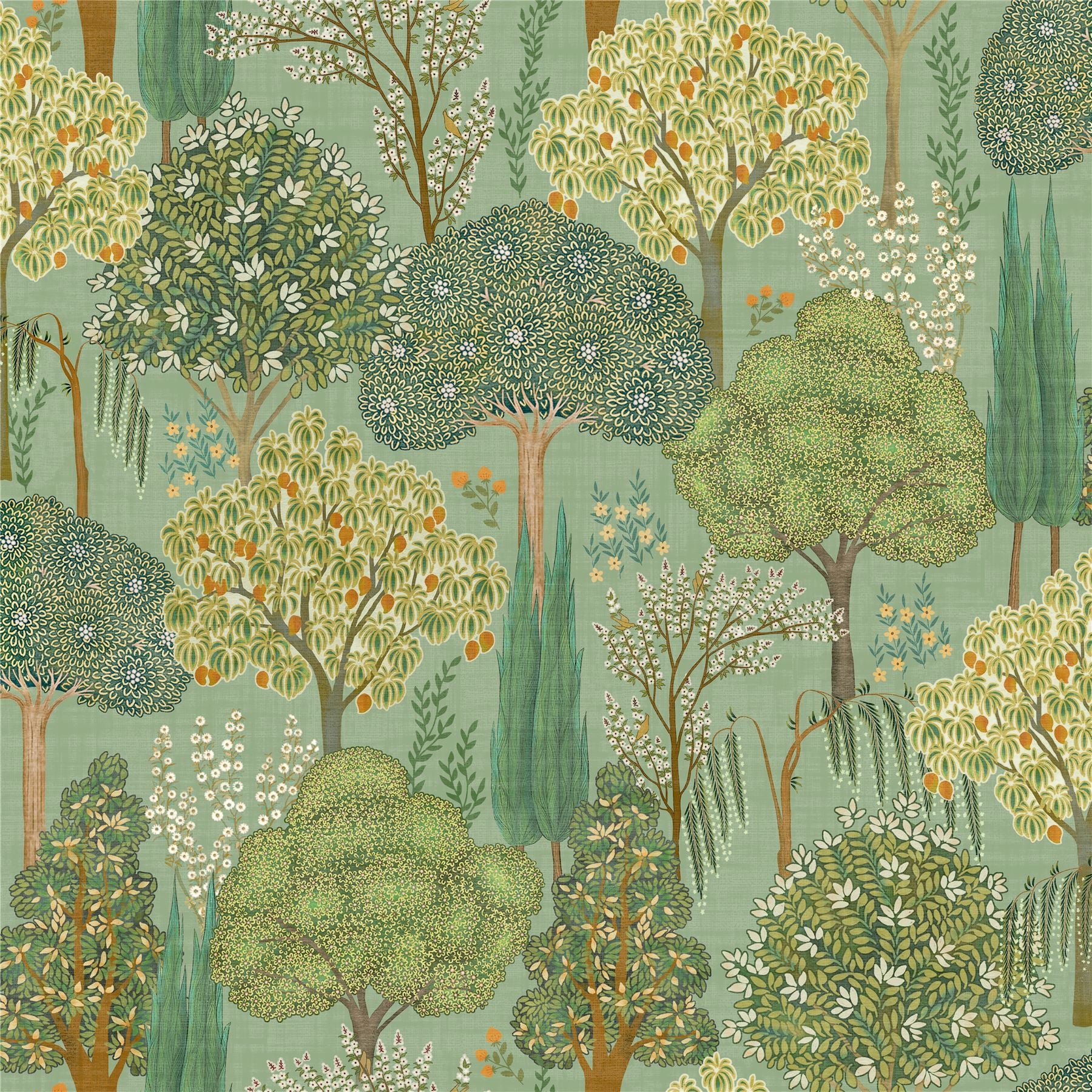 Persian Oasis Sage Green Wallpaper