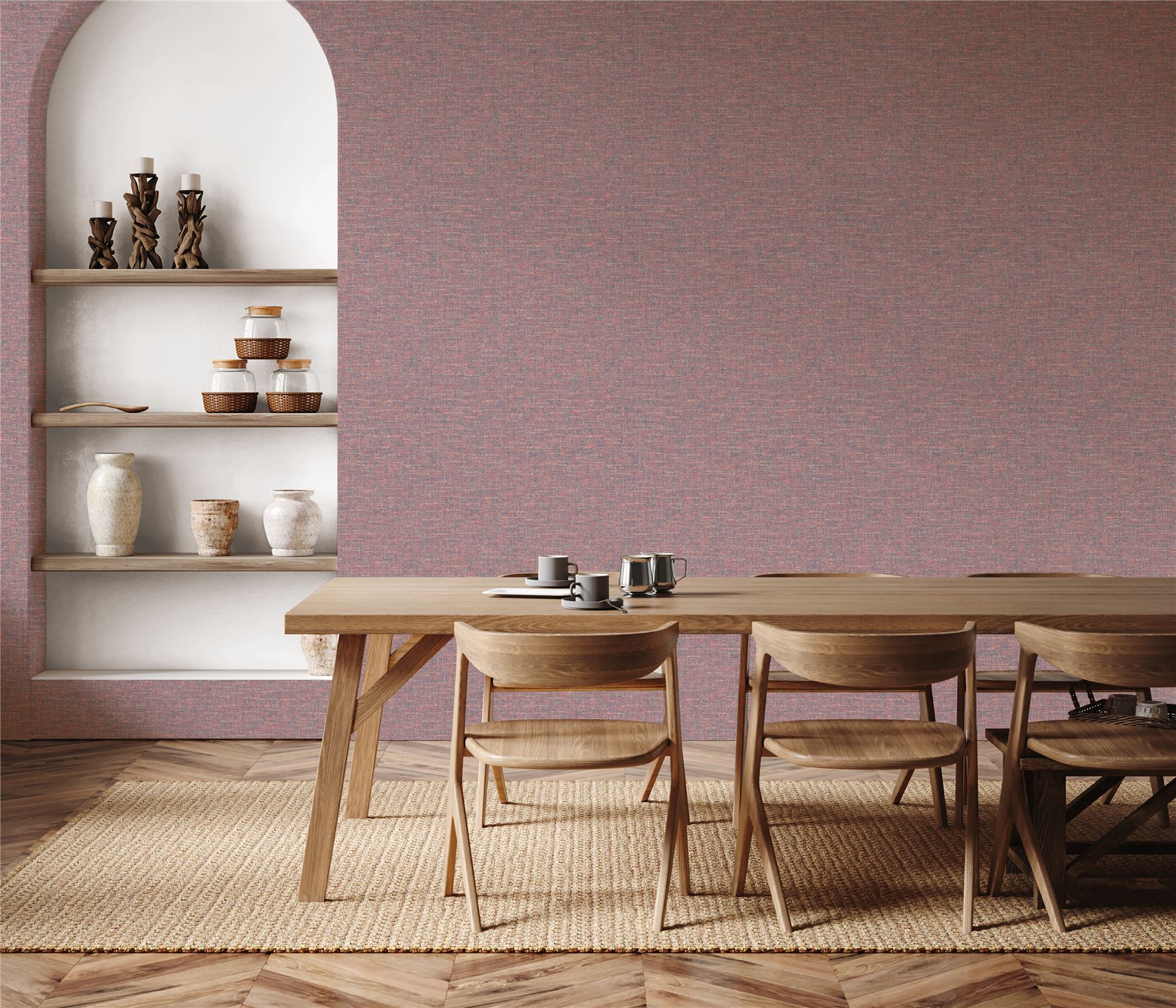 Artisan Weave Mulberry Wallpaper