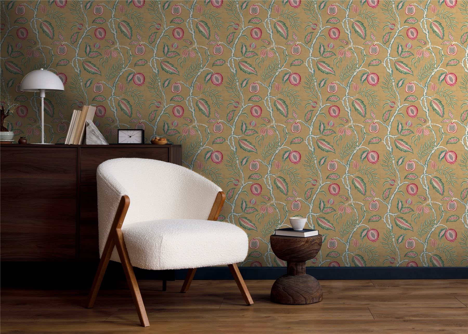 Fruits of Paradise Ochre Wallpaper