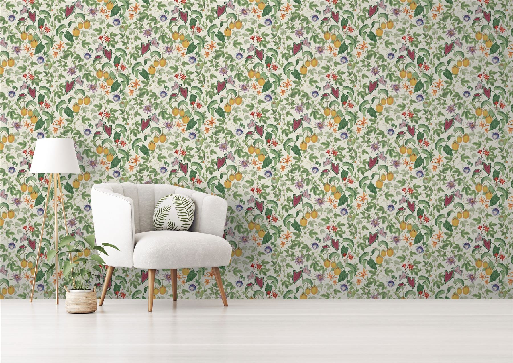 RHS Citrus & Vine Cream Wallpaper