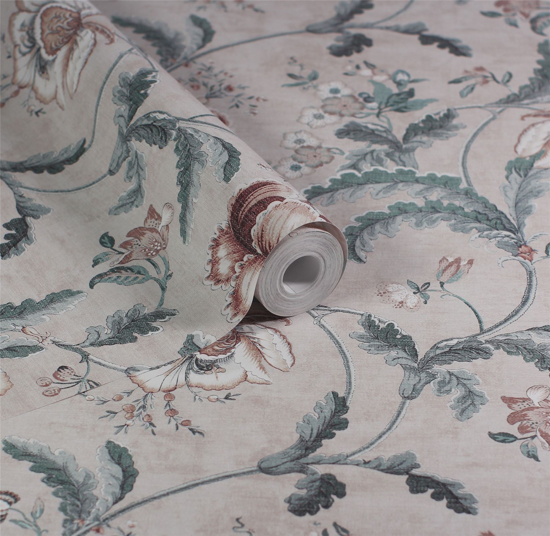 Tapestry Floral Natural/Spice Wallpaper