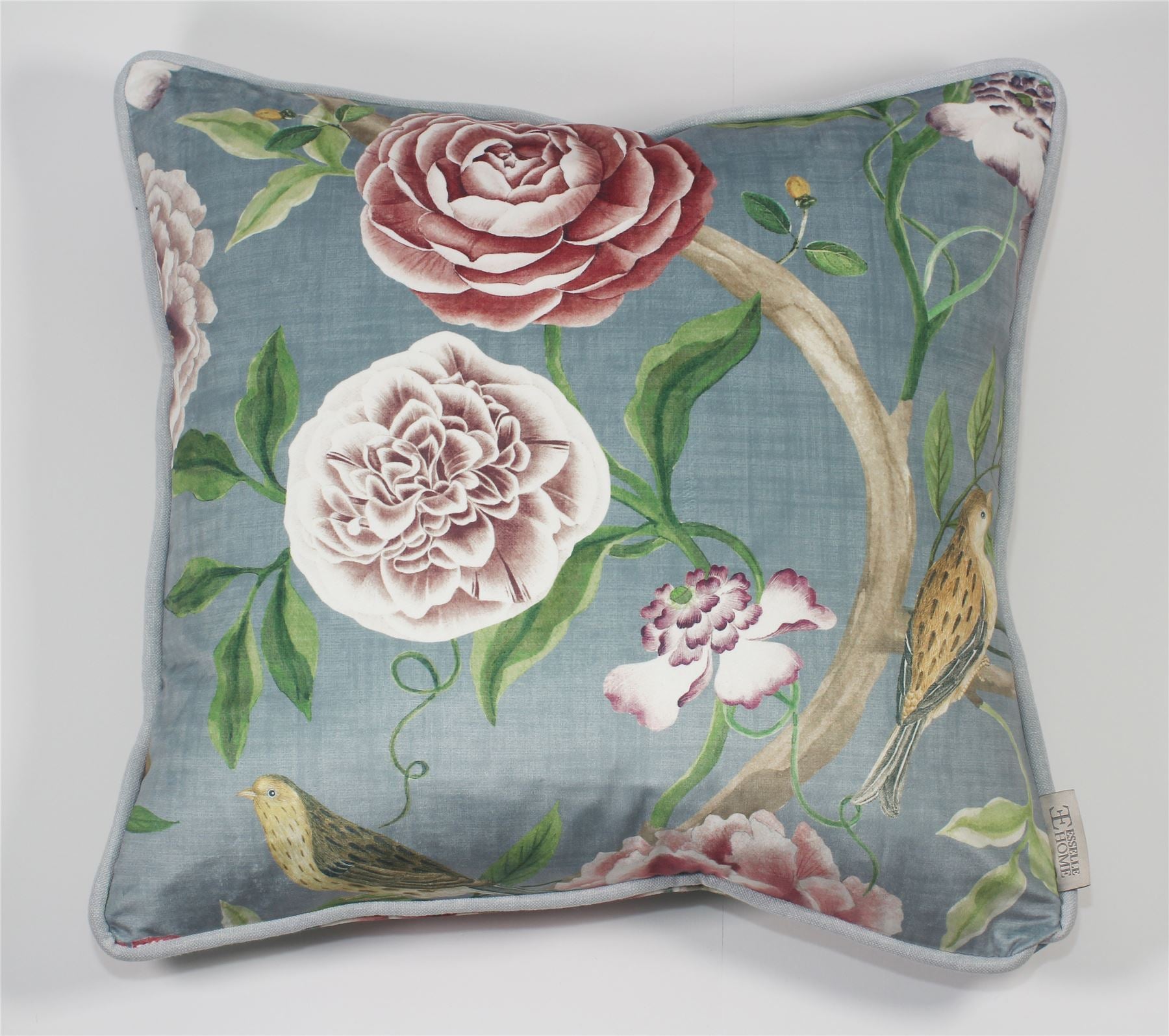 Chinoiserie Garden Slate Blue Cushion