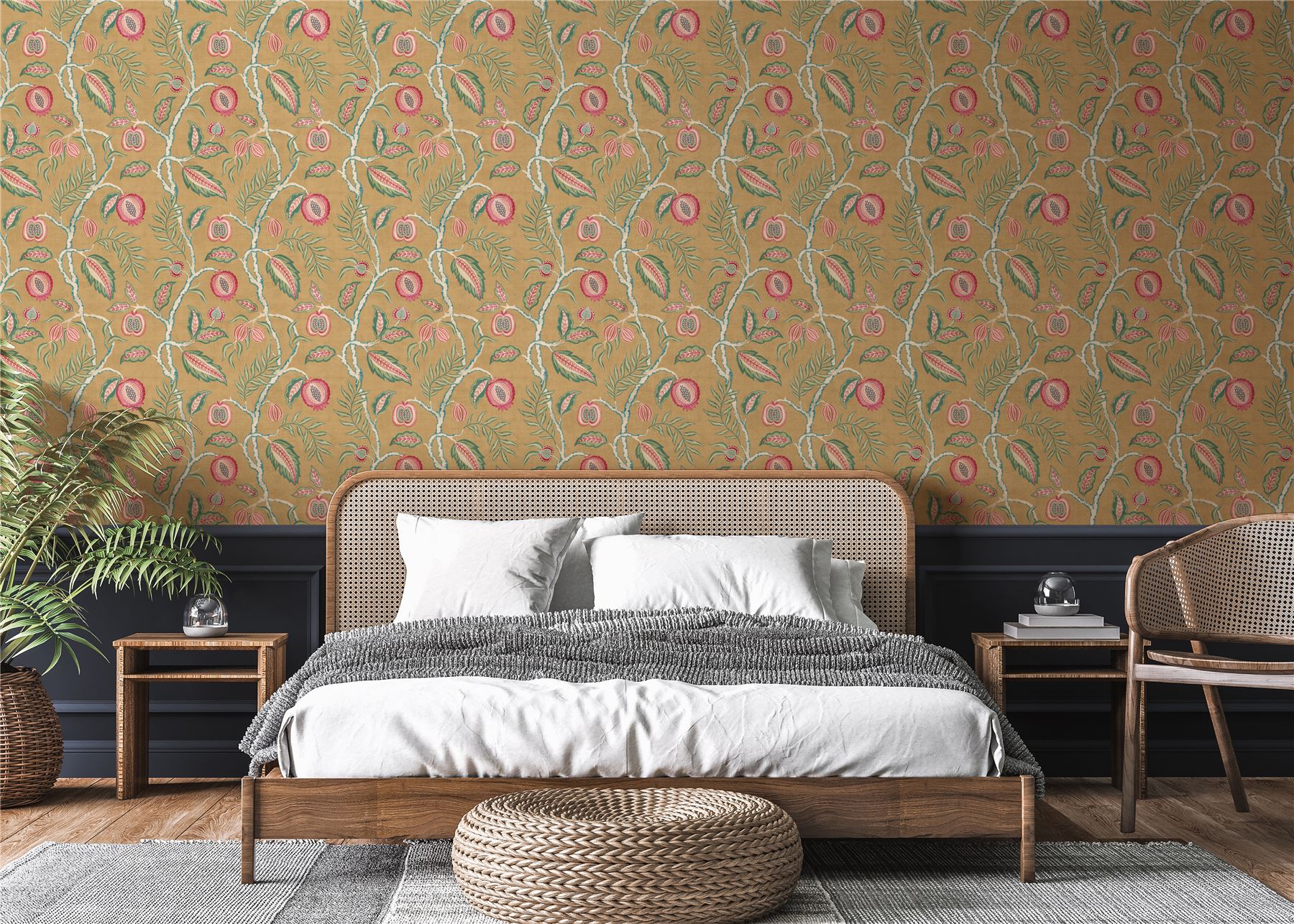 Fruits of Paradise Ochre Wallpaper