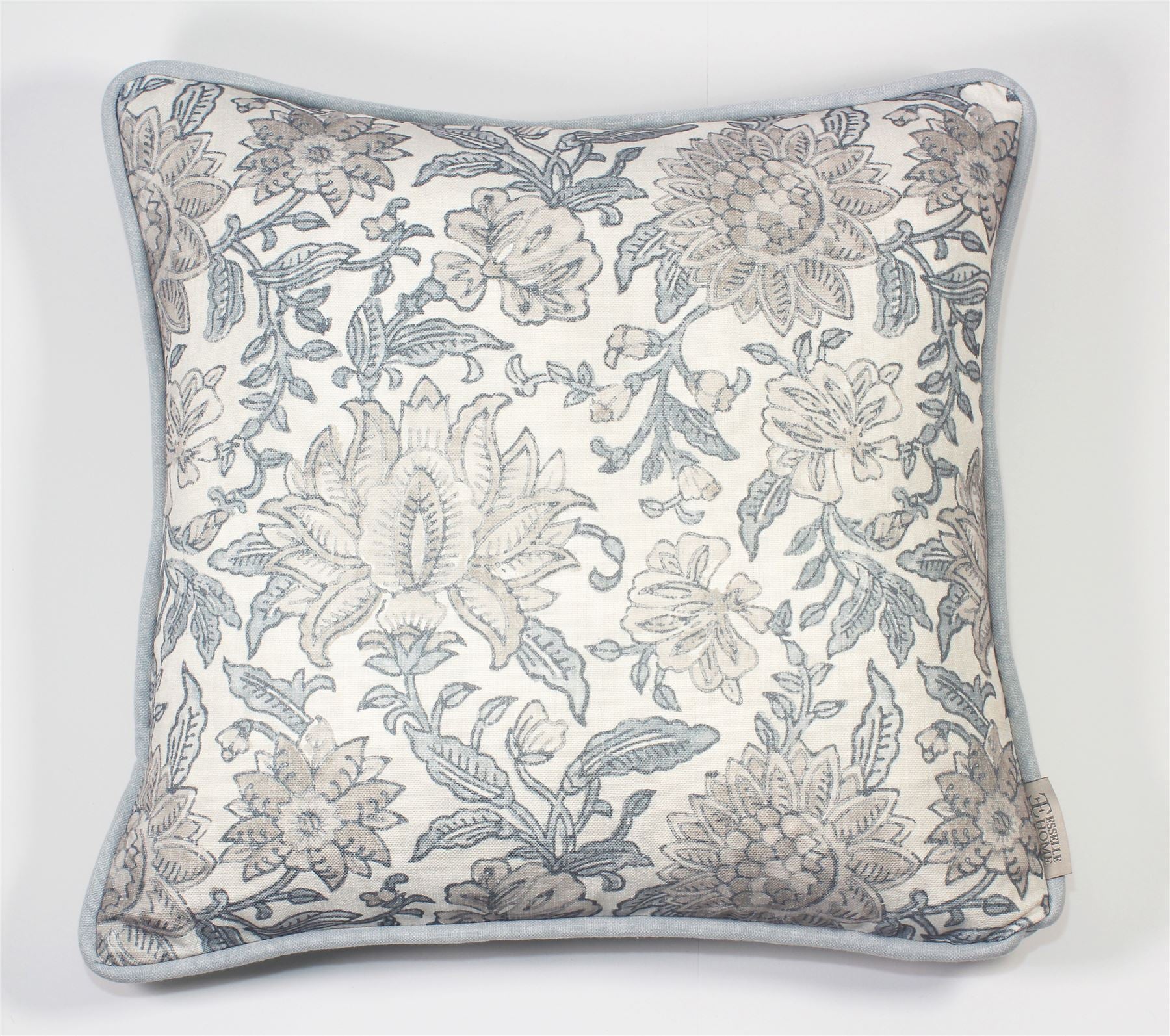 Nima Floral Taupe/Soft Blue Cushion