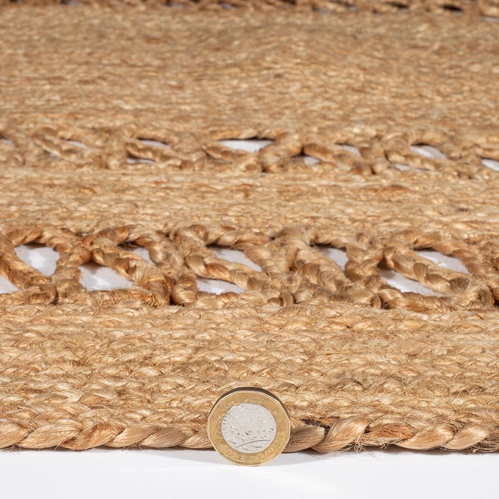 Castlefield Jute Braided Swirl 80x150cm Natural Rug