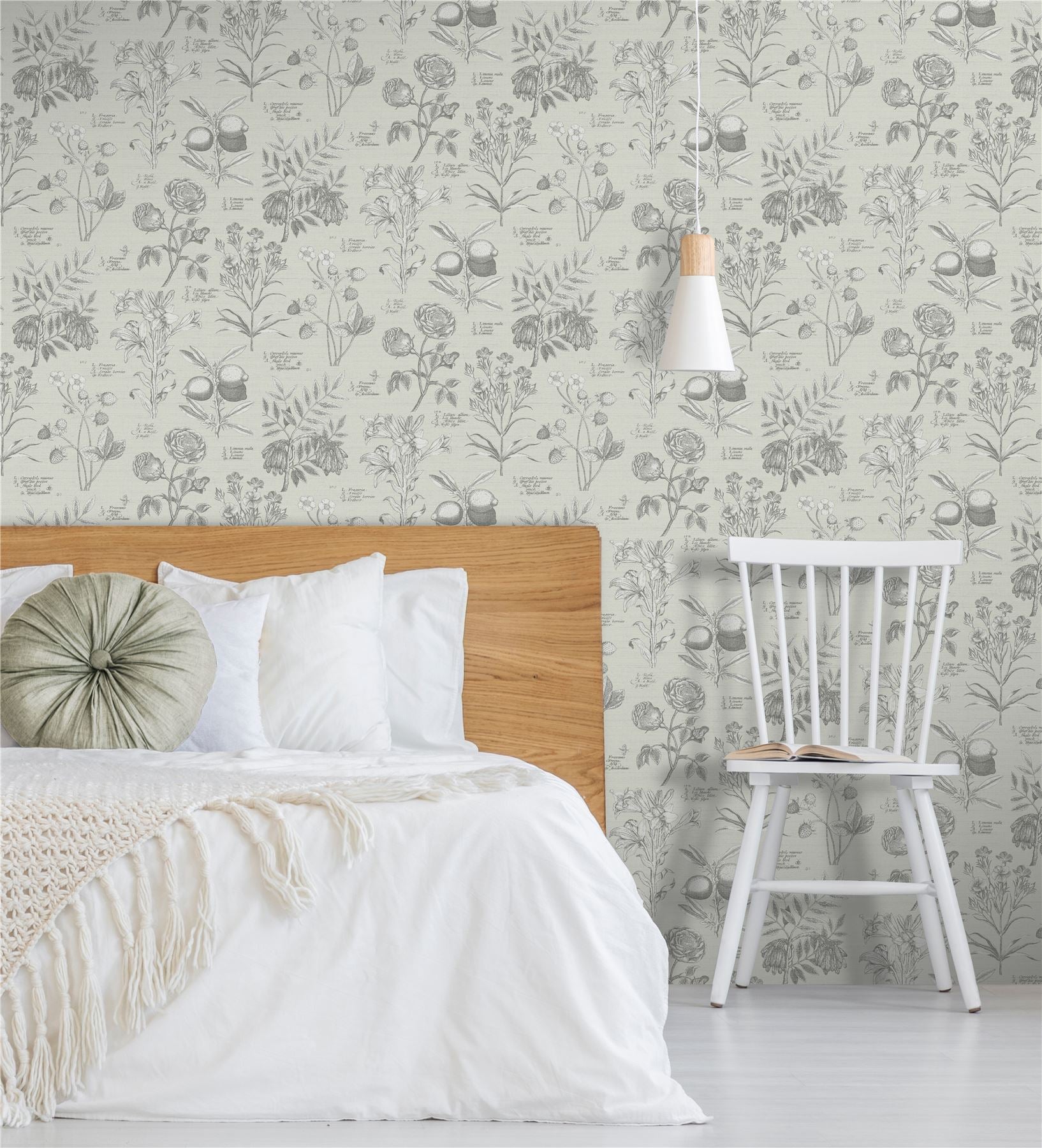 RHS Botanical Sketchbook Cream Wallpaper - Esselle Home