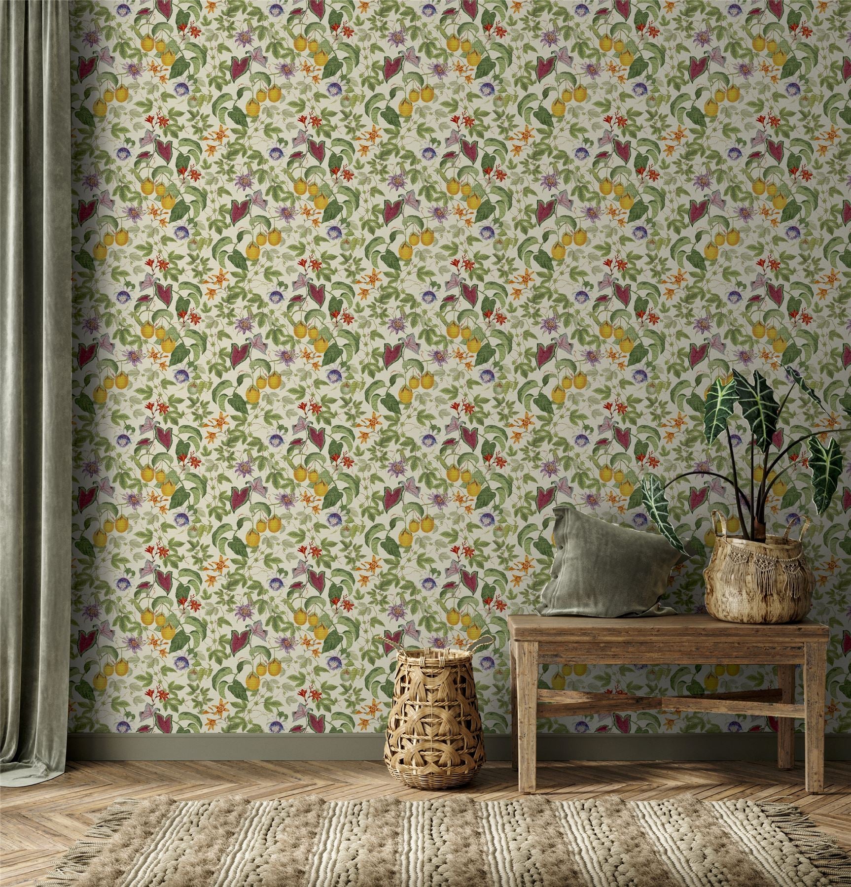 RHS Citrus & Vine Cream Wallpaper