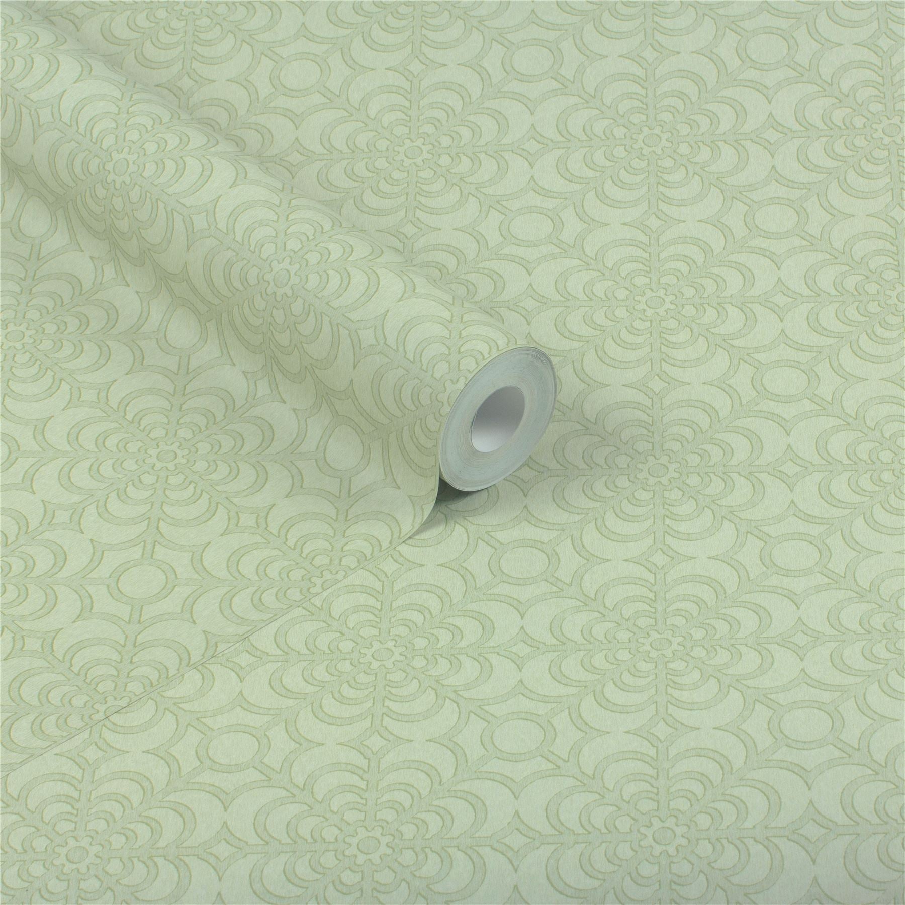 RHS Dandy Floral Sage Wallpaper