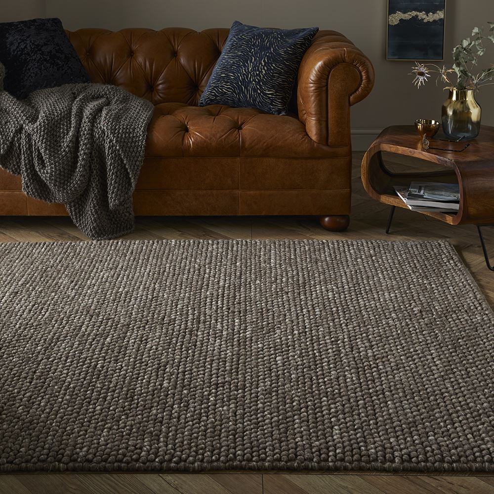 Delilah Wool Pebble Mottled Taupe Rug - Esselle Home