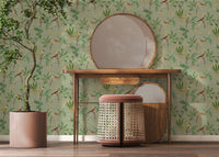 Hill Top Garden Sage Green Wallpaper