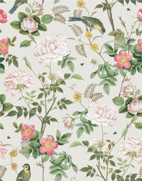 RHS Birdsong & Blooms Cream Wallpaper