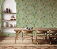 Hill Top Garden Sage Green Wallpaper