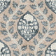 Floral Cartouche Stone Blue Wallpaper