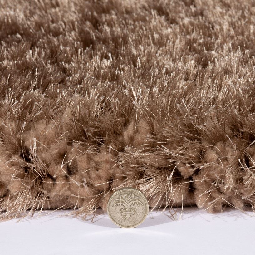 Sophia Shaggy Polyester 120x170cm Taupe Rug