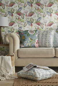Waterlily Lake Linen Multicoloured Wallpaper