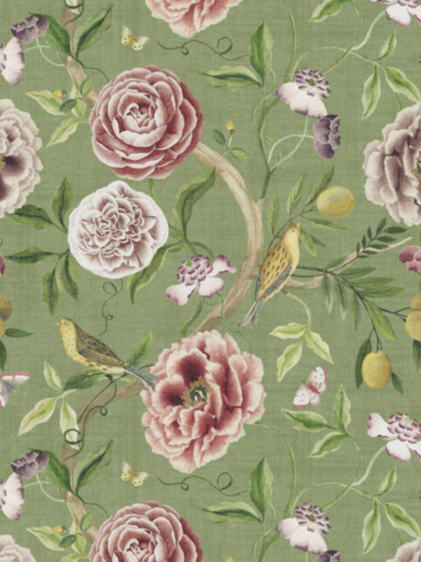 Chinoiserie Garden Spring Green Fabric