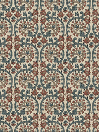 Veda Linen Spice Blue Fabric - Esselle Home
