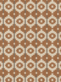 Santiago Geo Burnt Orange/Teal Fabric - Esselle Home