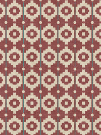 Santiago Geo Red/Teal Fabric - Esselle Home