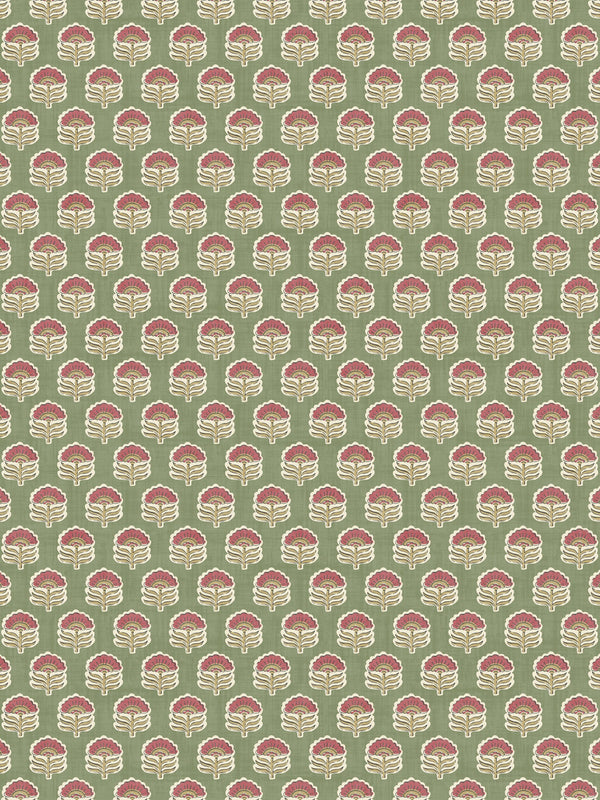 Wallington Floral Moss/Raspberry Fabric