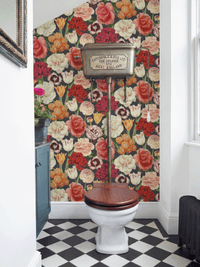 RHS Blooming Bouquet Black Wallpaper - Esselle Home