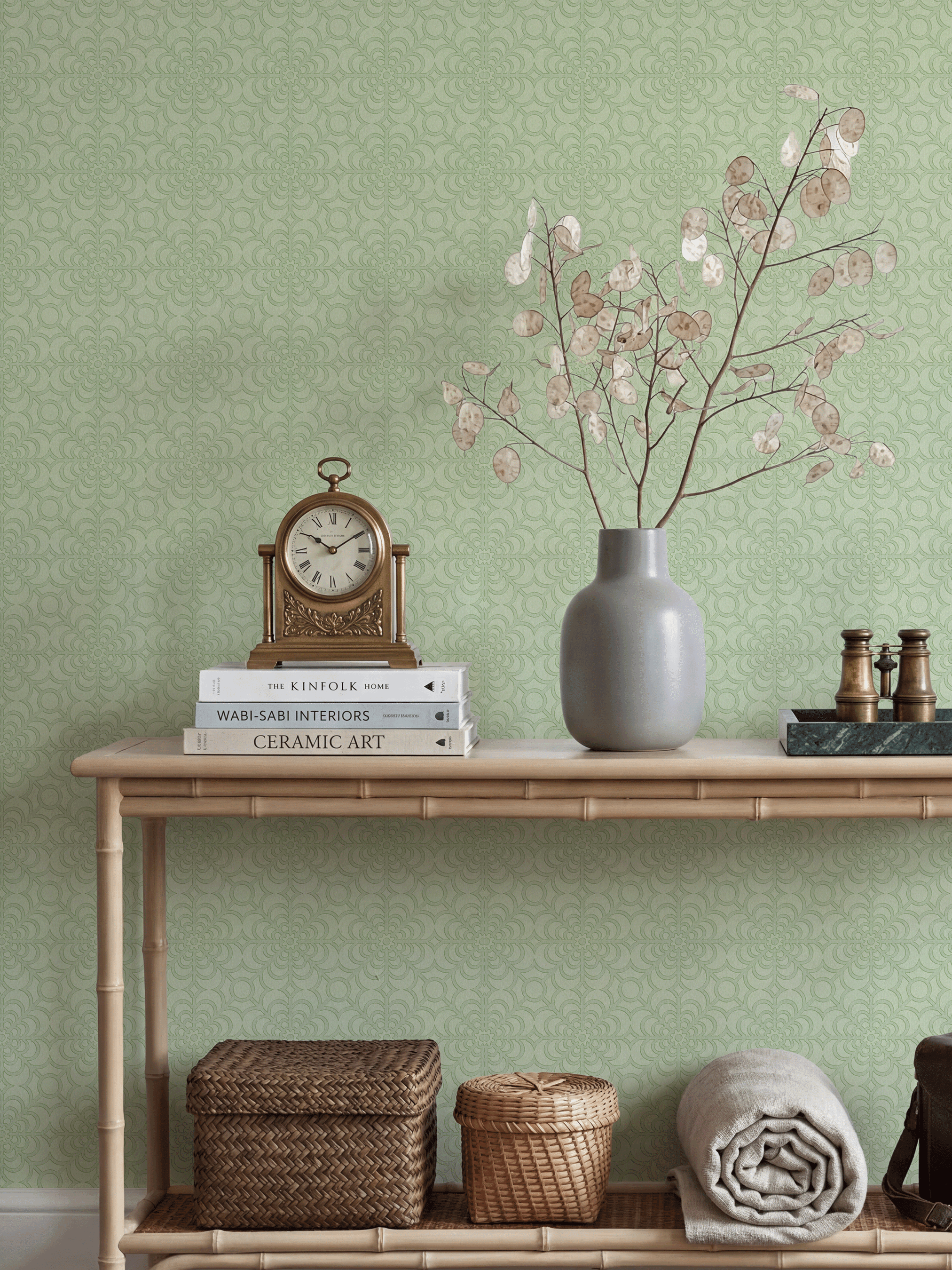 RHS Dandy Floral Sage Wallpaper - Esselle Home