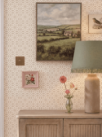 RHS Star Trellis Taupe Wallpaper - Esselle Home