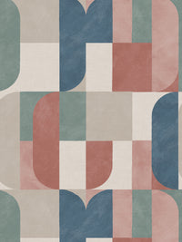 Atton Salmon / Teal Wallpaper - Esselle Home