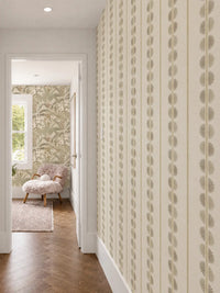 Maris Natural Wallpaper | Fan Leaf Stripe - Esselle Home