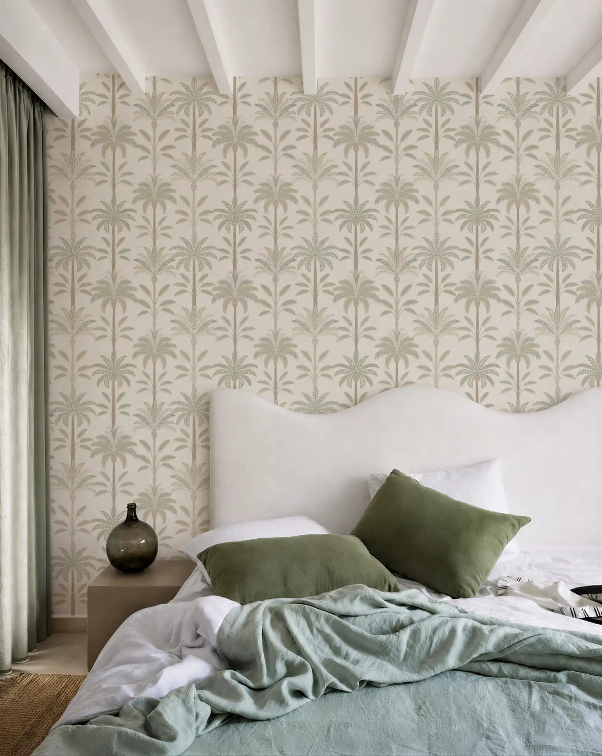 Solana Soft Green Palm | Tropical Leaf Wallpaper - Esselle Home