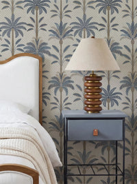 Solana Blue Palm | Tropical Leaf Wallpaper - Esselle Home