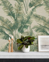 Wallpaper Canopy Green Palm | Botanical Leaf Wallpaper - Esselle Home