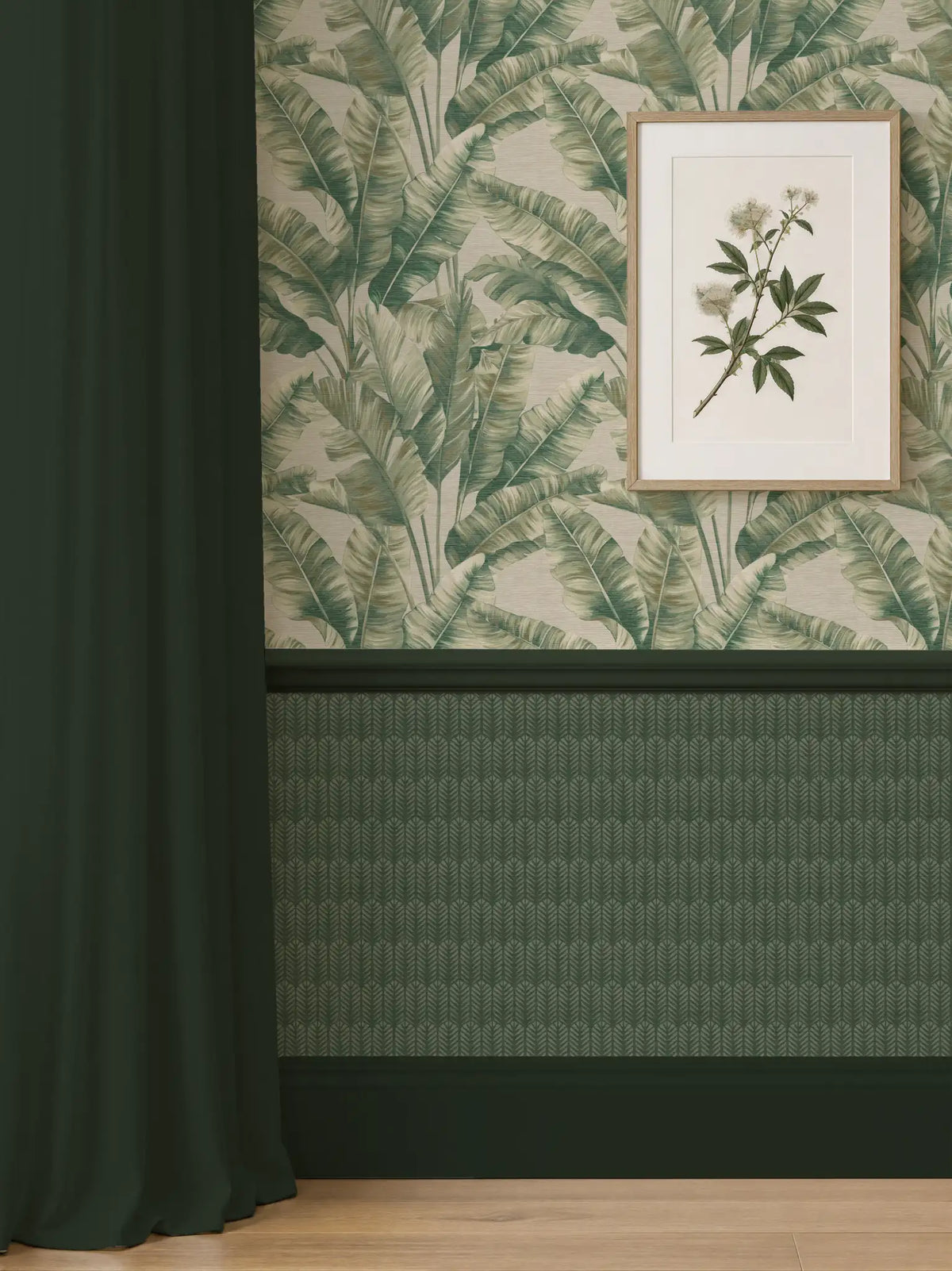 Wallpaper Canopy Green Palm | Botanical Leaf Wallpaper - Esselle Home