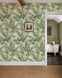 Wallpaper Canopy Green Palm | Botanical Leaf Wallpaper - Esselle Home
