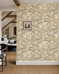Saffron Cream & Sage Tropical | Leaf Jungle Wallpaper - Esselle Home