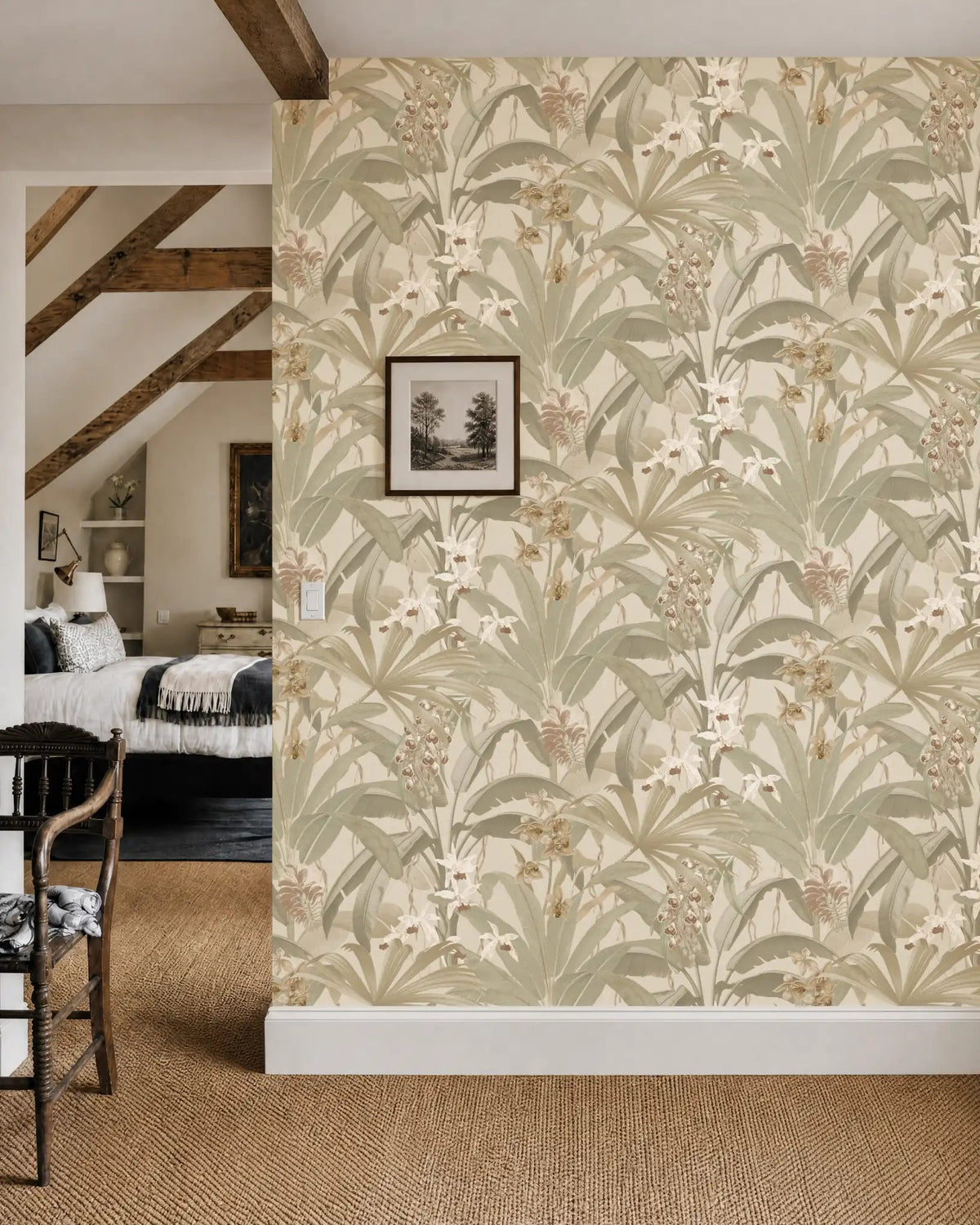 Saffron Sage & Natural Tropical | Leaf Jungle Wallpaper - Esselle Home