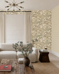 Saffron Cream & Sage Tropical | Leaf Jungle Wallpaper - Esselle Home
