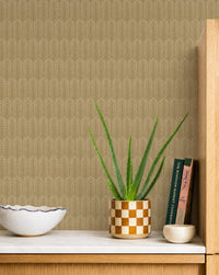 Novena Geo Ochre | Geometric Art Deco Wallpaper - Esselle Home