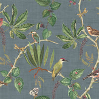 Hill Top Garden Slate Blue Wallpaper