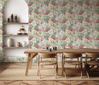 Waterlily Lake Linen Multicoloured Wallpaper
